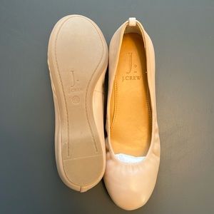 J. Crew Nude Leather Ballet Flats